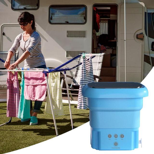 Mini Washing Machine Foldable Washer with Drain Basket Touch Screen Small Portable  Wash Machine for Apartment